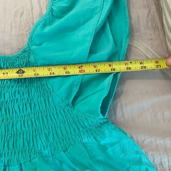 Umgee Babydoll Tunic Top blouse flutter cap sleeve size medium cotton - Picture 5 of 6